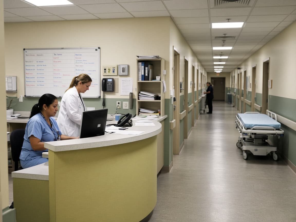 Hospital ward and nurses station